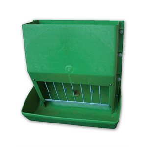 Heavy duty green plastic feeder with hook 100 l