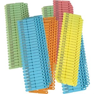 Numbered Yellow tip tag pkg / 100